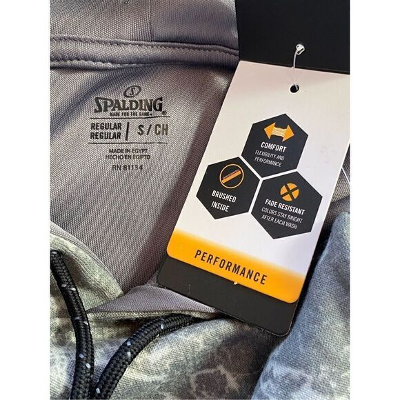 Spalding Men’s SMALL Marble Gray Print Fleece Pullover Hoodie - Picture 5 of 9